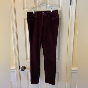 Loft Modern Skinny maroon velveteen stretch jeans, 29/8.